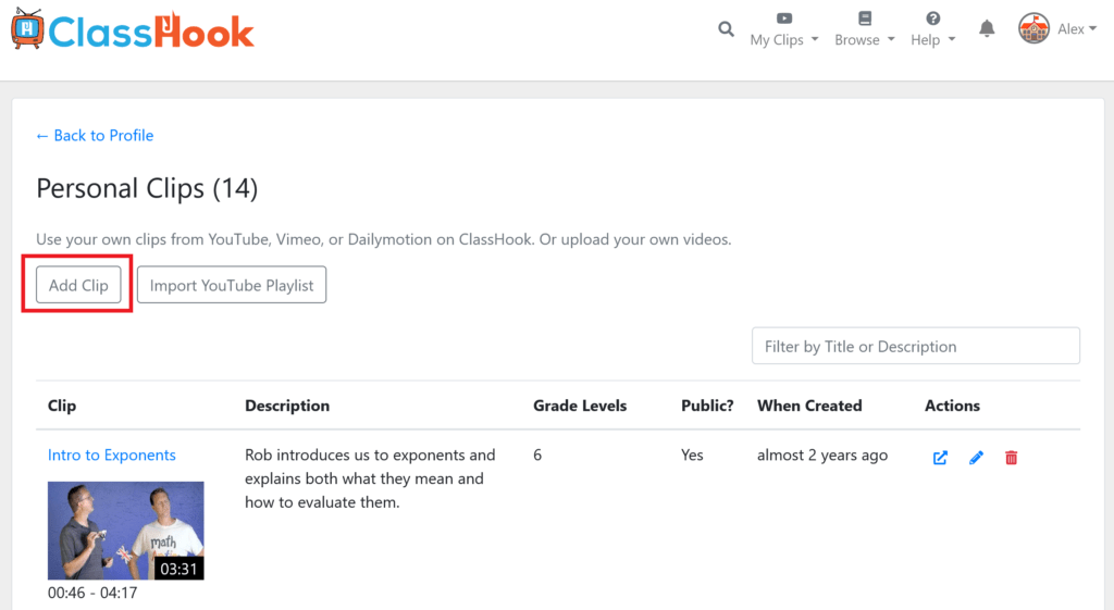 How to Add Personal Clips ClassHook Help Center