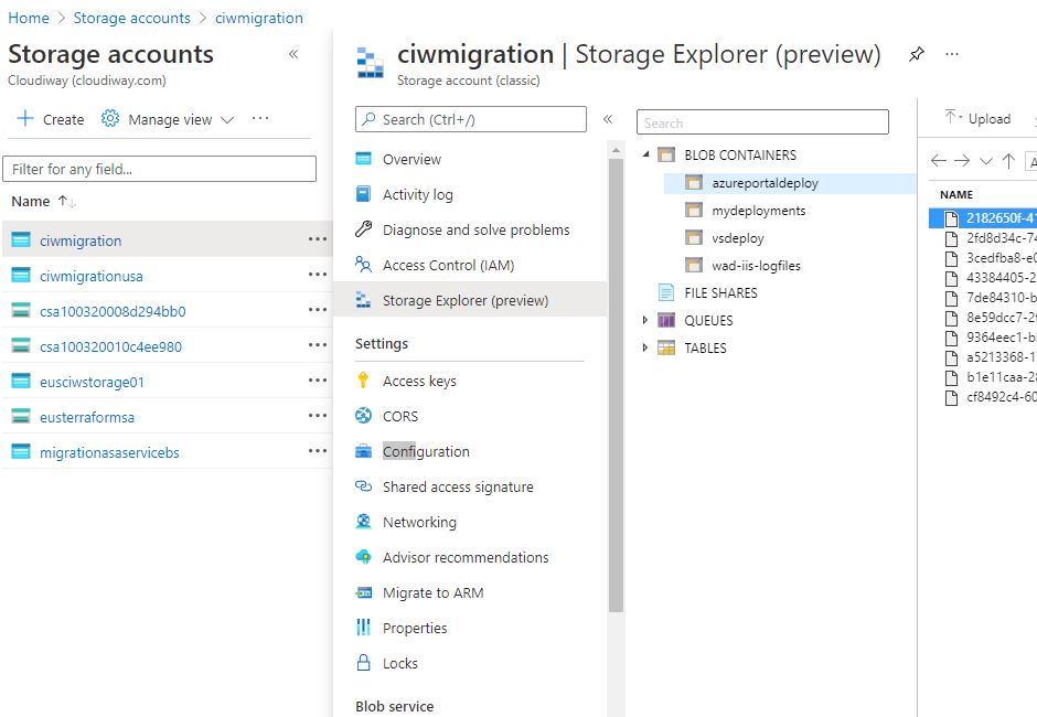 How to find your Azure Blob storage account name and key