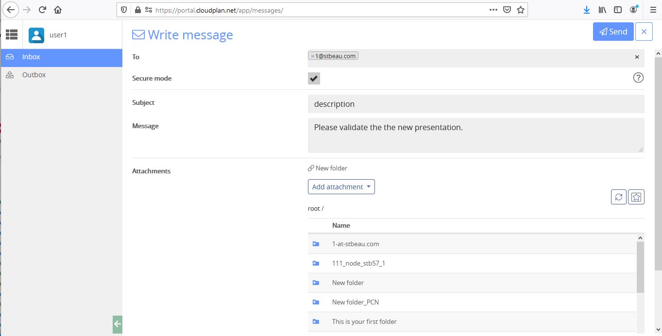 Secure messages with weblinks cloudplan Help