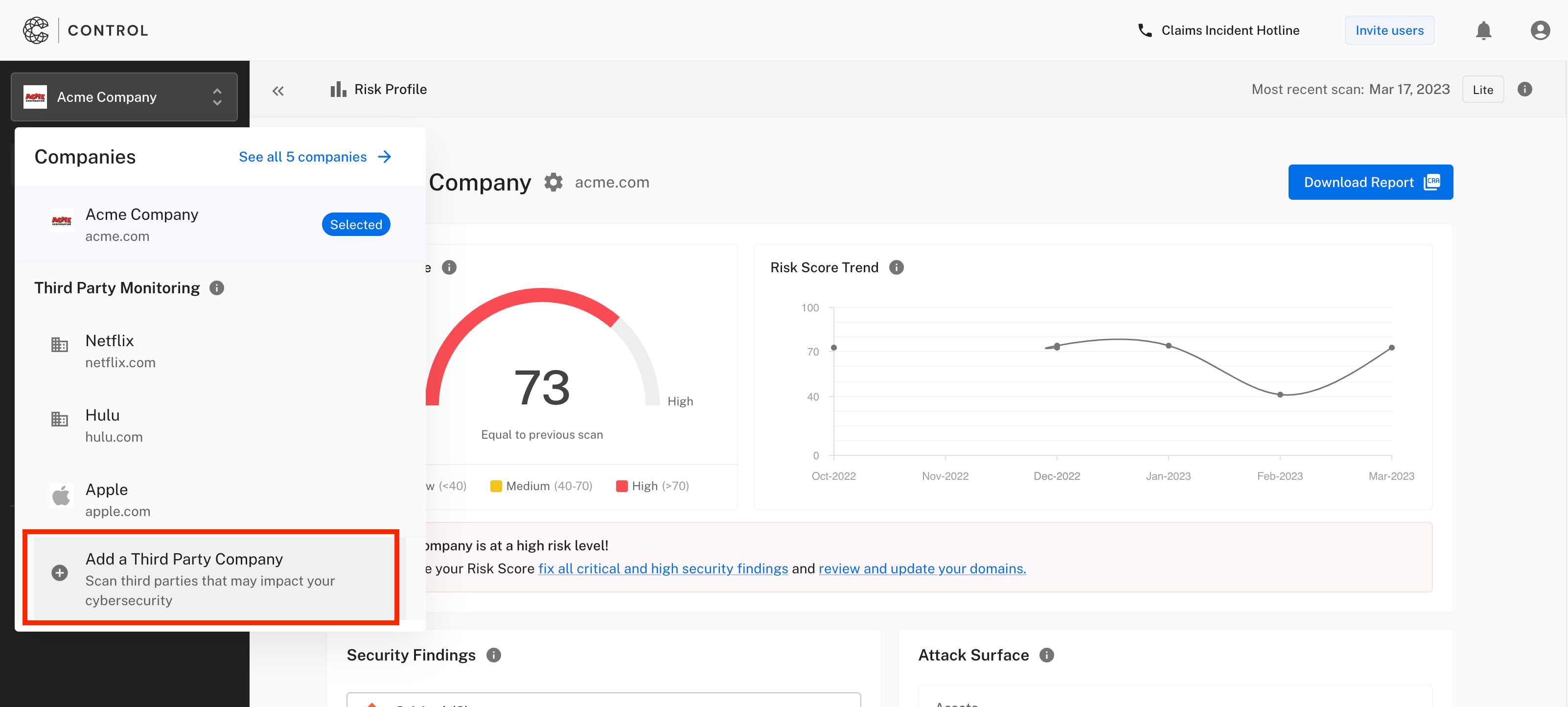 Third Party Monitoring North American Servicing