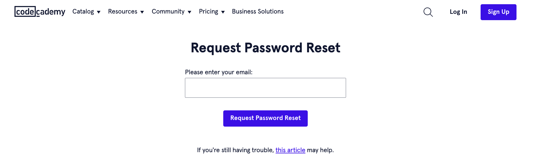Reset Password Codecademy Help Center