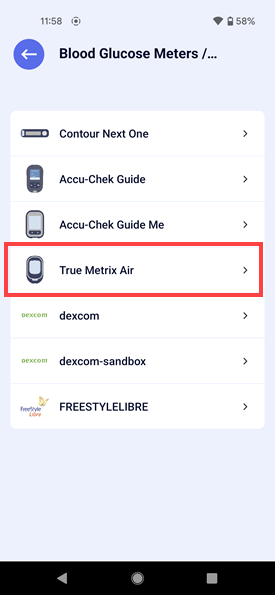 Connecting the Trividia True Metrix Air Glucose Meter to Allie on