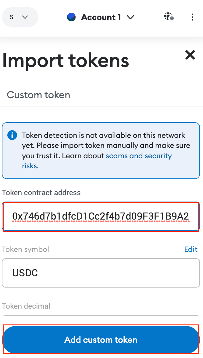 Sandbox testing Setting up a Sepolia and USDC token Coinify