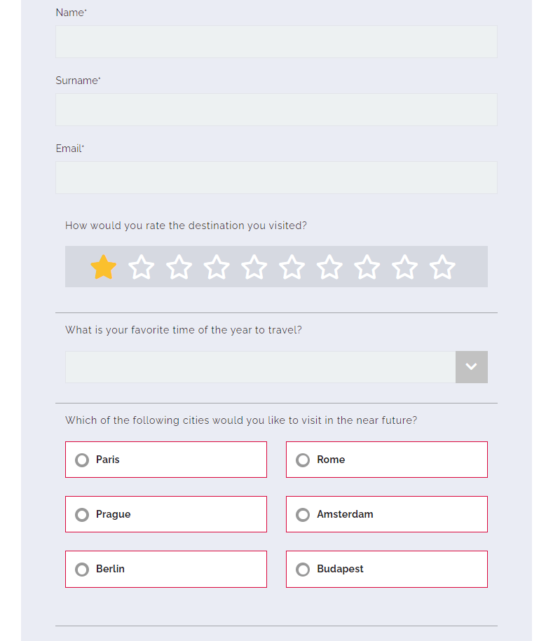 How to display the personal data form before the quiz questions? Cool