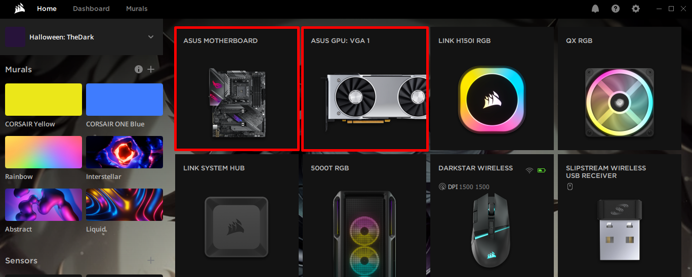 iCUE ASUS GPUやマザーボードのライティングをiCUEでコントロールする方法 Corsair