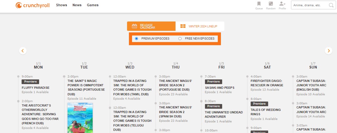 Is there a release calendar available? Support & Customer Service Crunchyroll Help