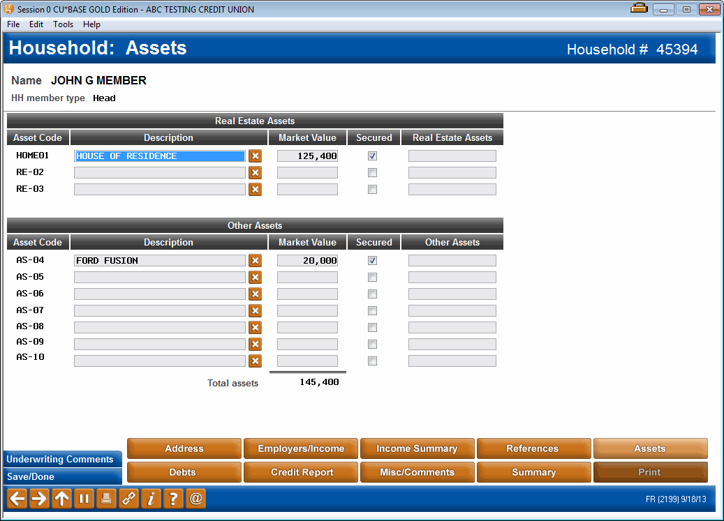 Household Maintenance Assets