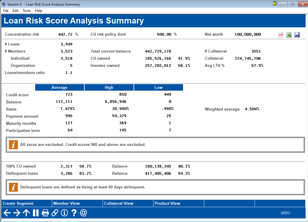 Concentration Risk Loan Risk Score Analysis Summary