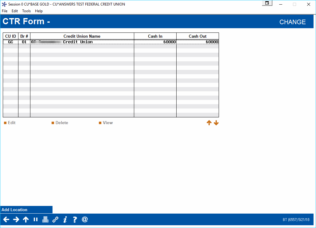 Completing a CTR Form (Location Summary)