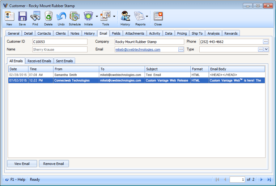 How to Drag and Drop Email from Outlook to Custom Vantage Office