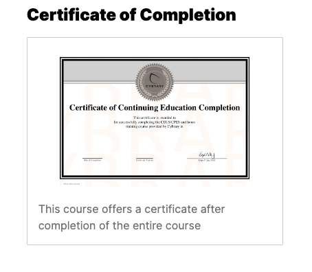 Certificates of Completion FAQ – Cybrary