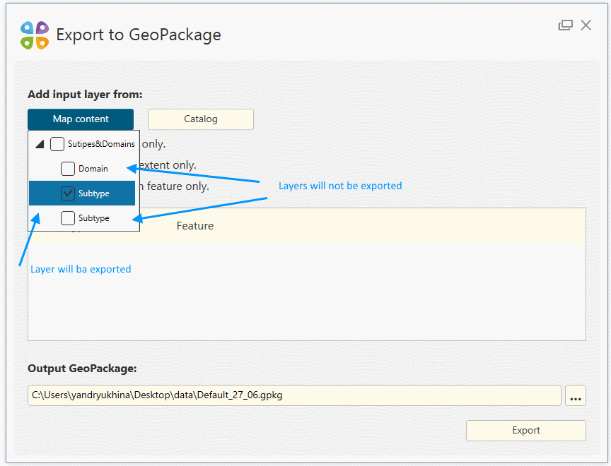 CarryMap Builder Help Exporting ArcGIS layers to geopackage file