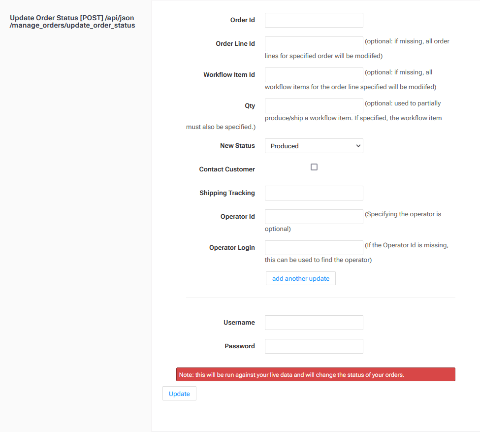 Order Management API Help