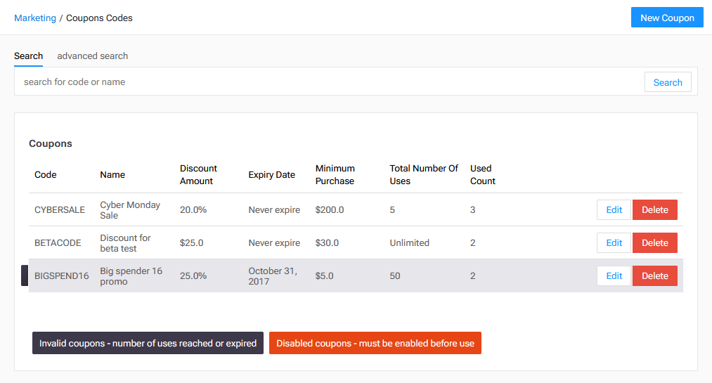 Set up a coupon code Help