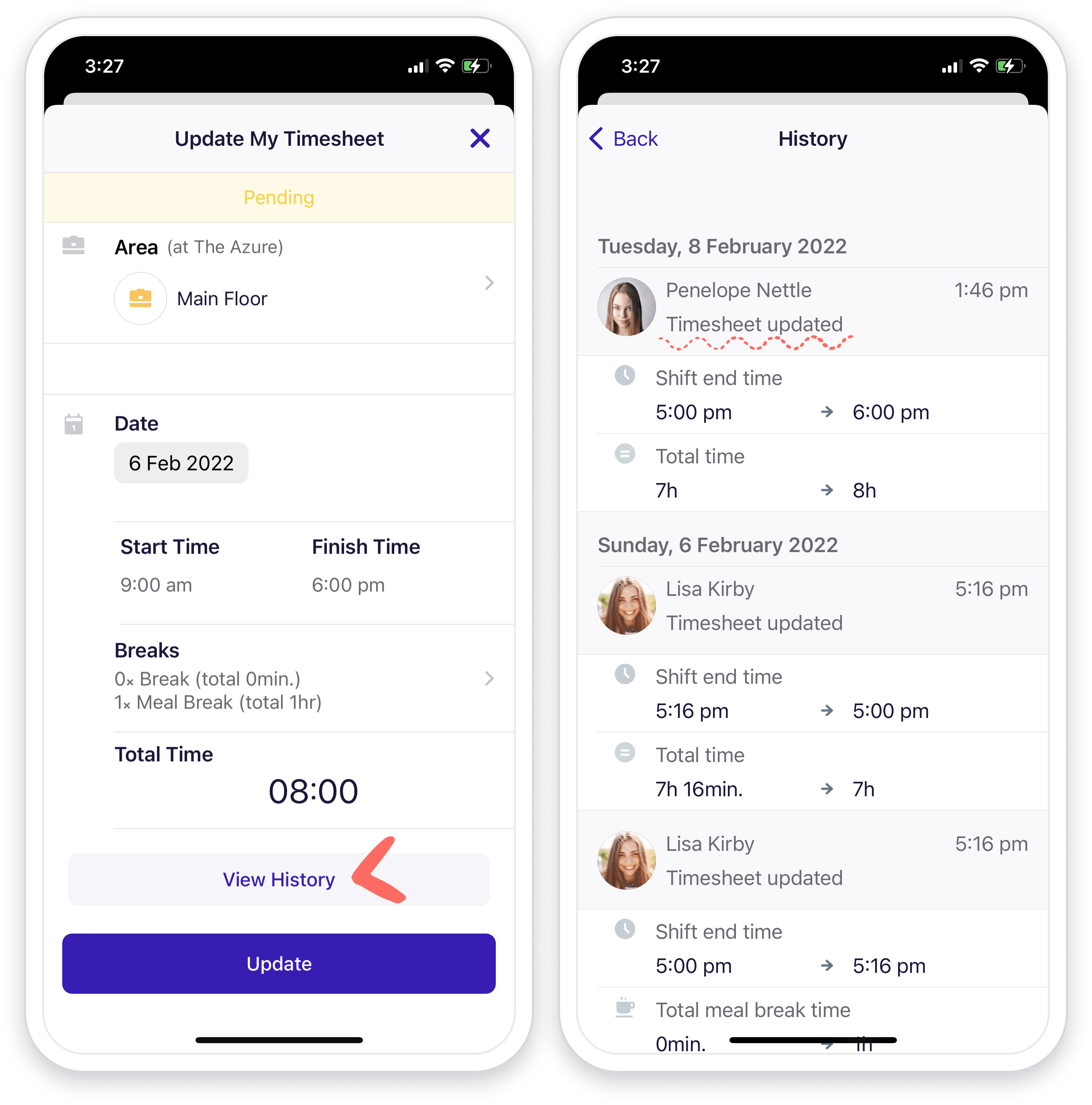 Timesheet history Deputy Help Center