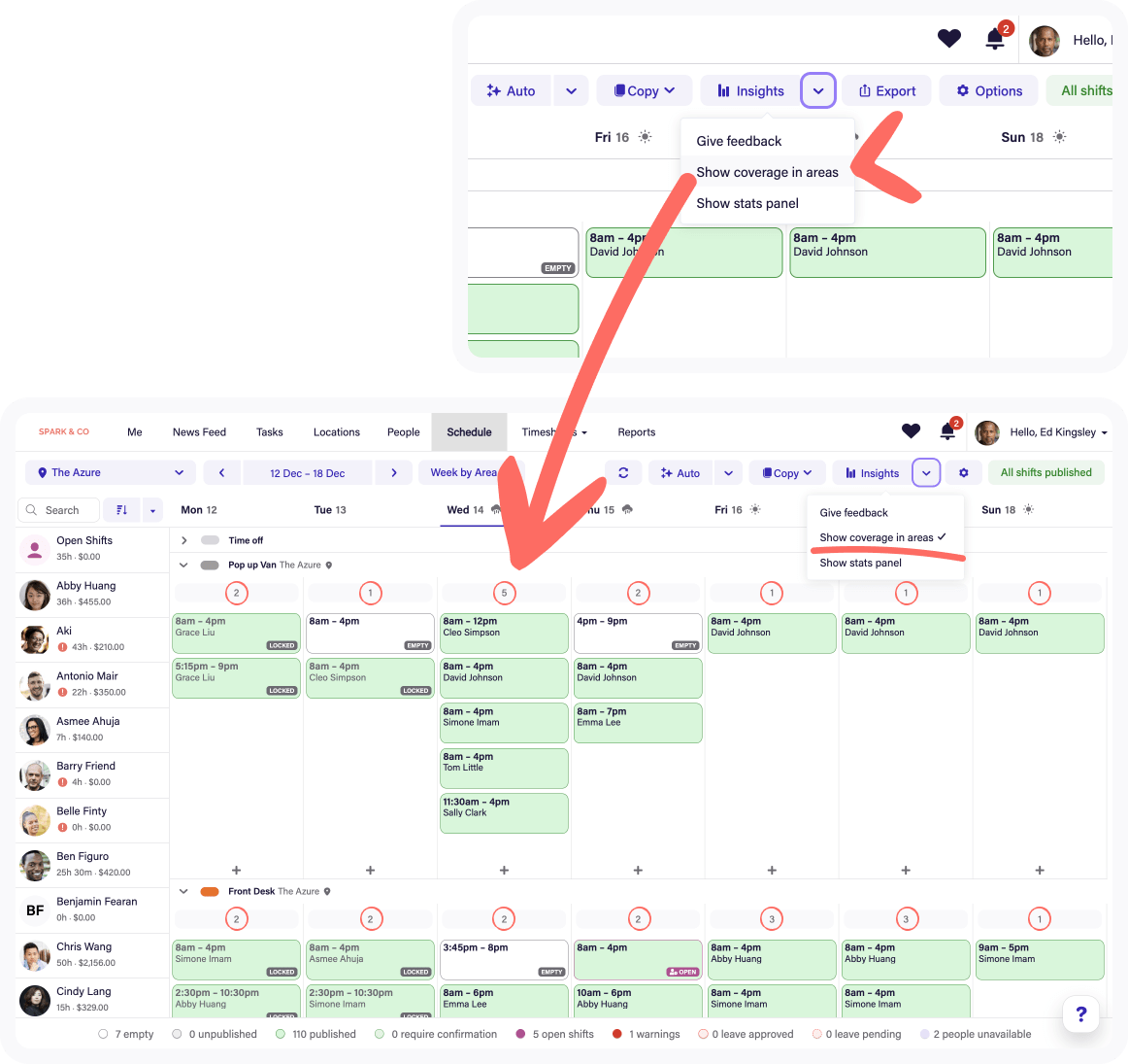 Using a simple staff coverage planner when scheduling Deputy Help Center