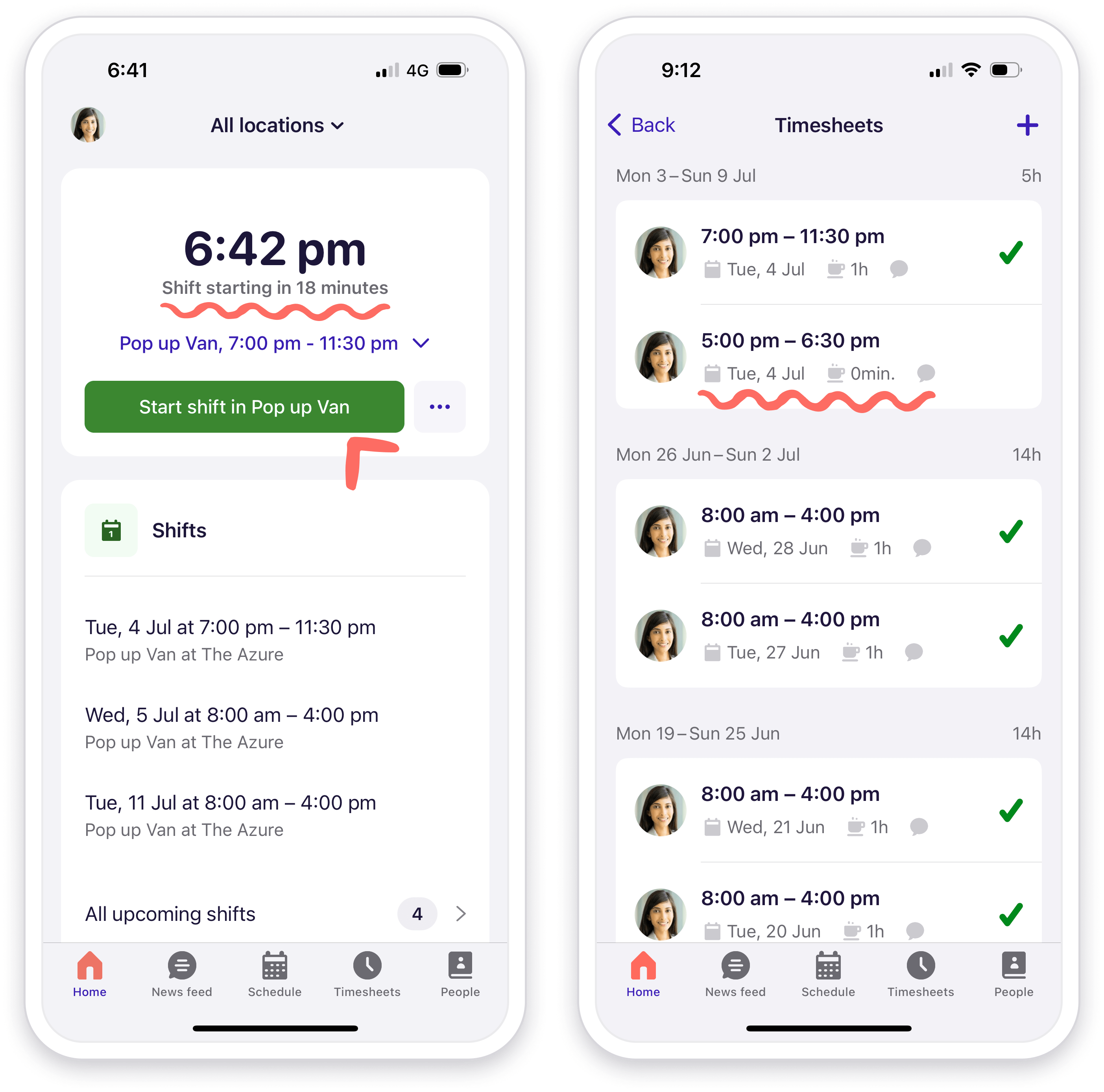 How do I clock in for an unscheduled shift before my scheduled shift? Deputy Help Center