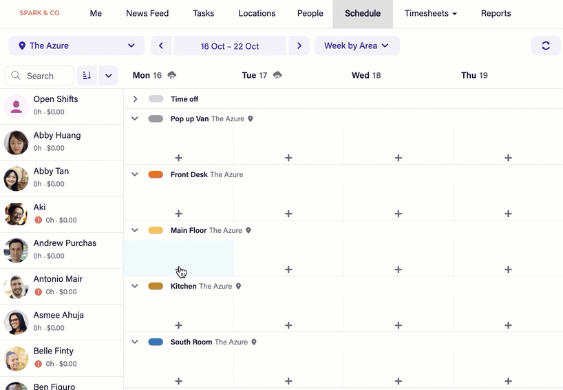 How does Deputy determine the default shift start time, shift length