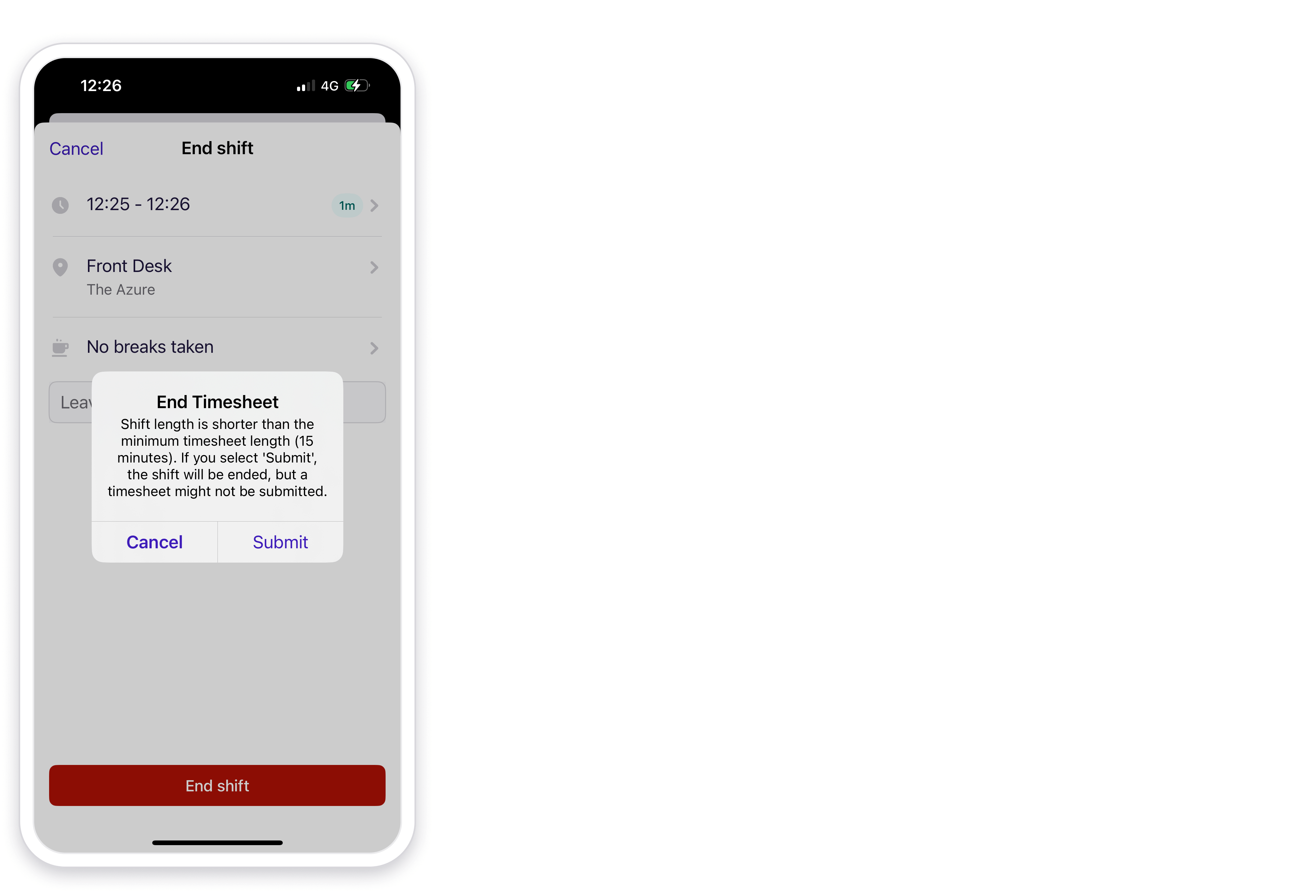 Why is there no timesheet displayed when I click View timesheet from a