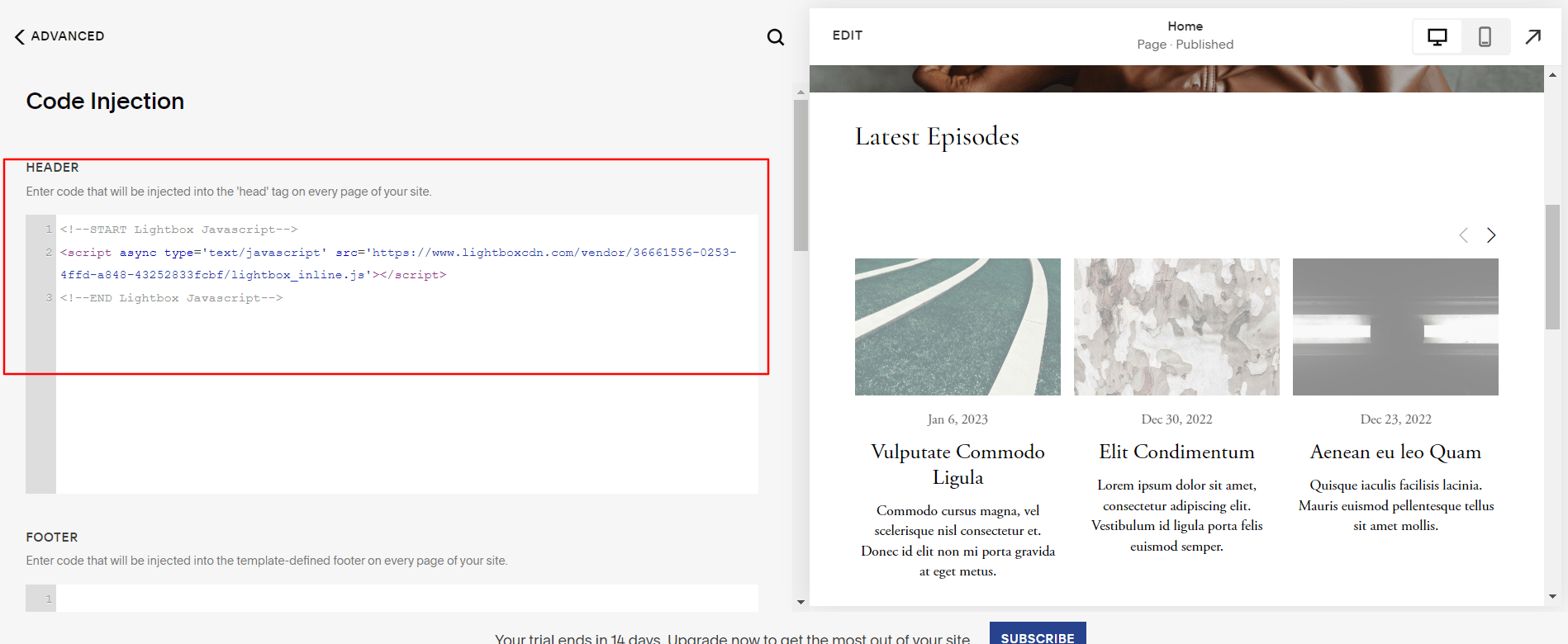 How to Add Digioh to Squarespace Help Docs