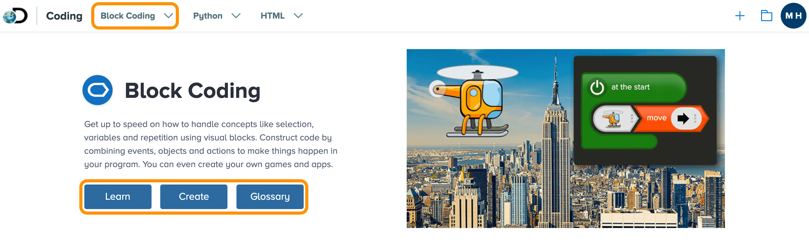 Block Coding Discovery Education Help Center