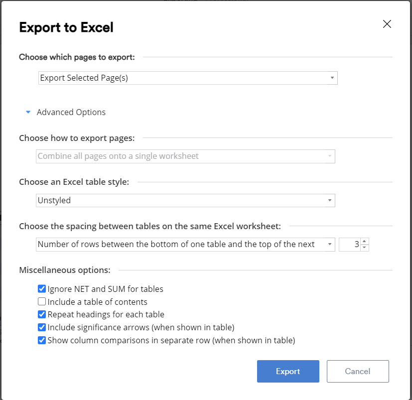 How to Export to Excel Displayr Help