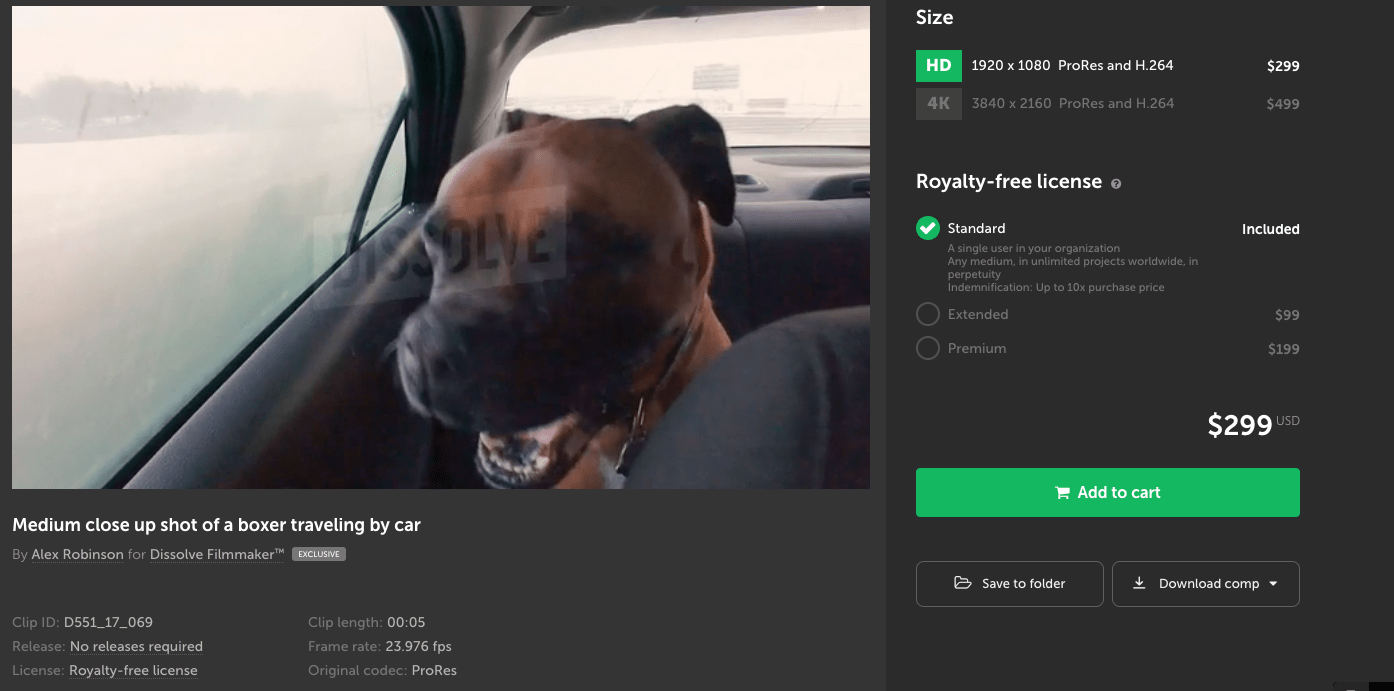 How do I add clips and photos to my cart?