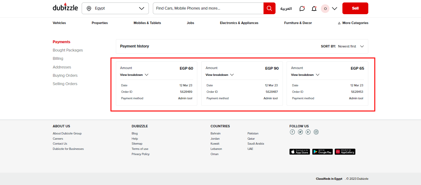 How can I track my payments? Egypt