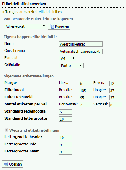 Zebra Etiket Instellingen – E-Golf4U