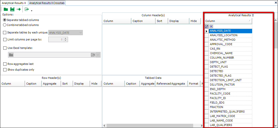 Column Headers and Row Headers