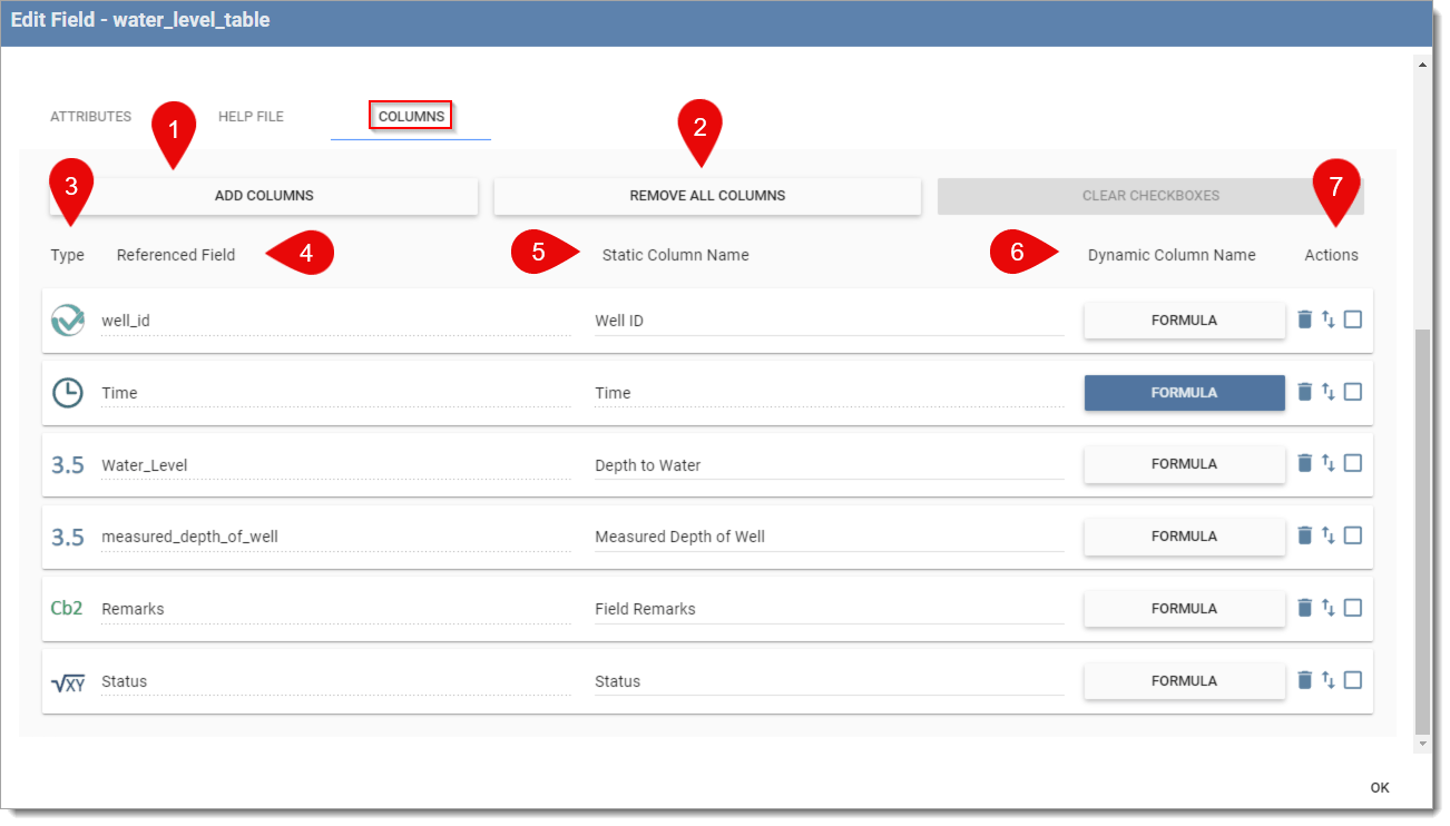 Collect Forms Table Form Field Type