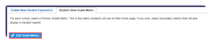 Setting the Grade Metric for the Student Experience Edgenuity