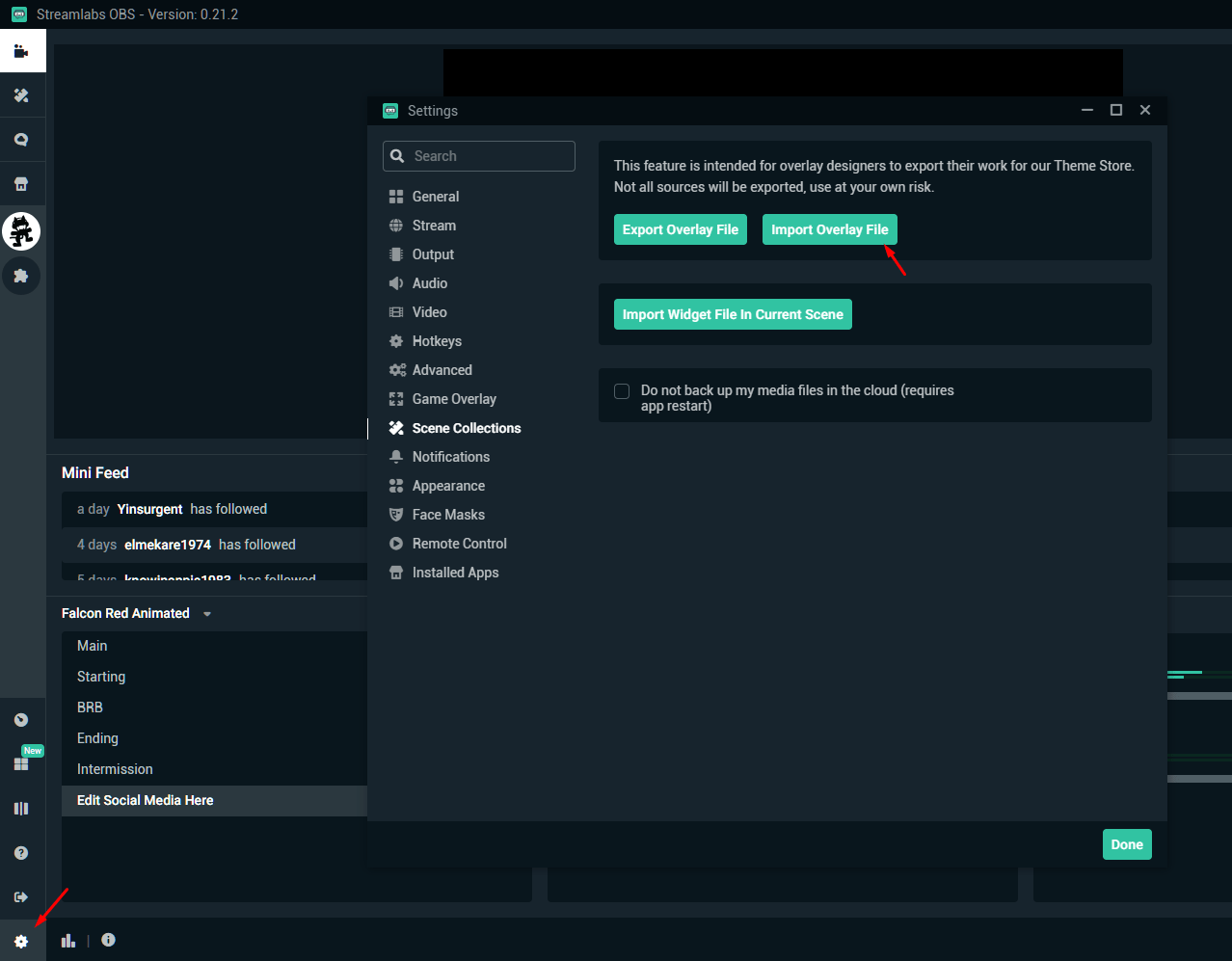 How to import a Streamlabs Desktop .overlay File Elgato