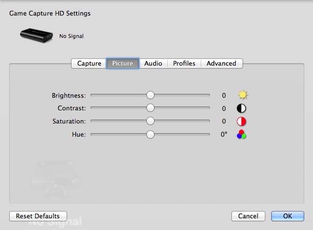 Picture settings and Elgato Game Capture HD – Elgato