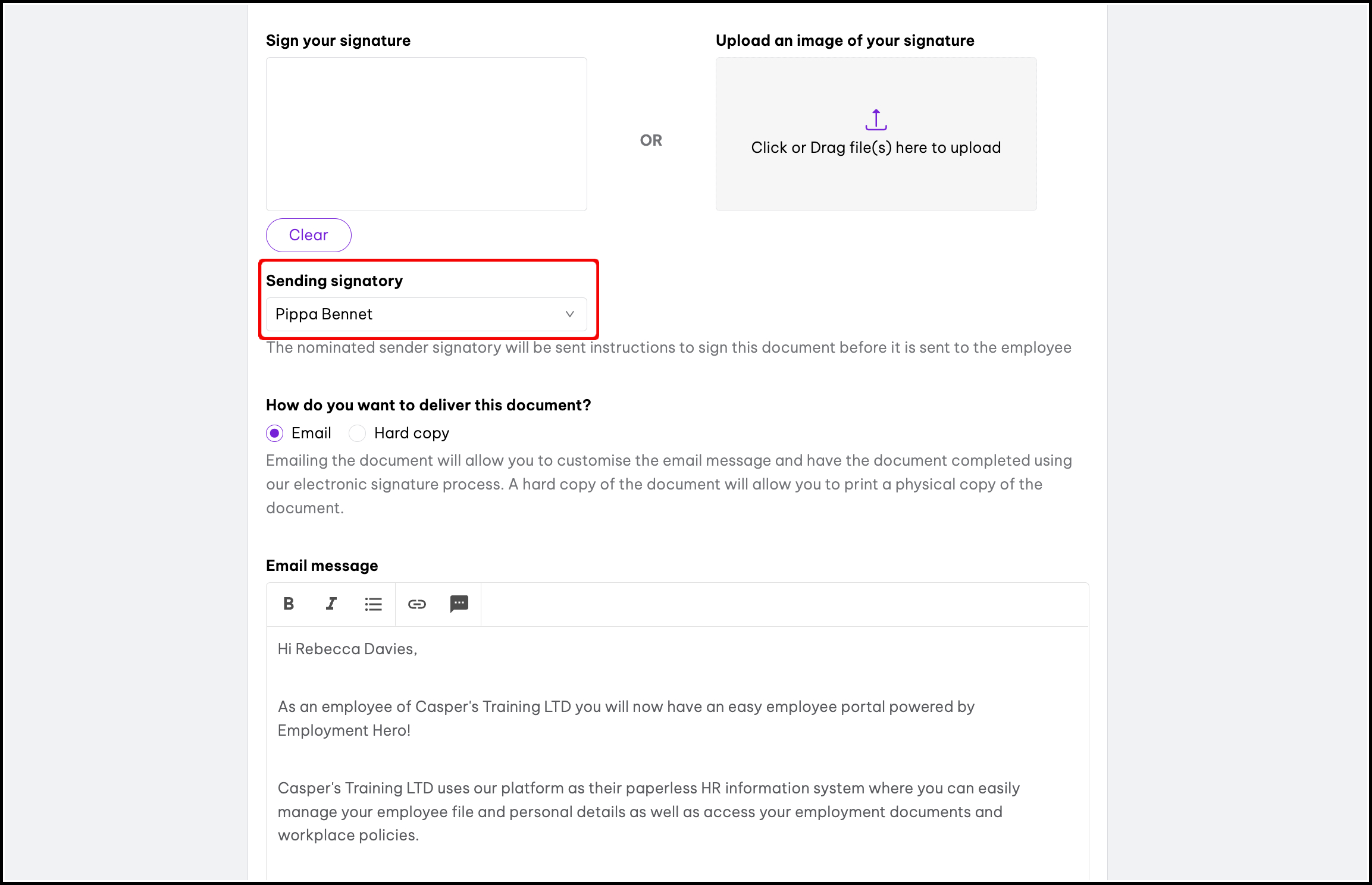 Getting started with the advanced template editor via the HR platform