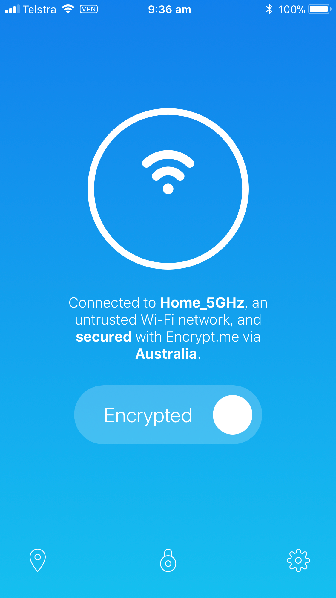 VPN symbol missing from iPhone 10 encrypt.me