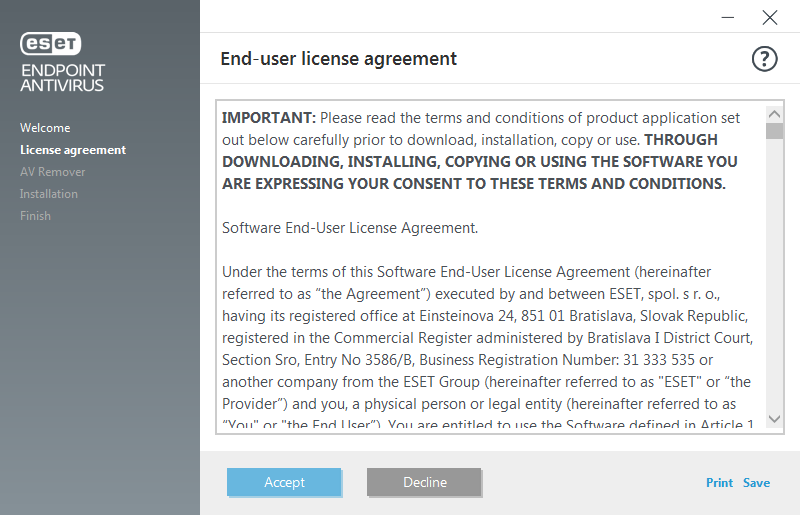 ESET AV Remover ESET Endpoint Antivirus ESET Online Help