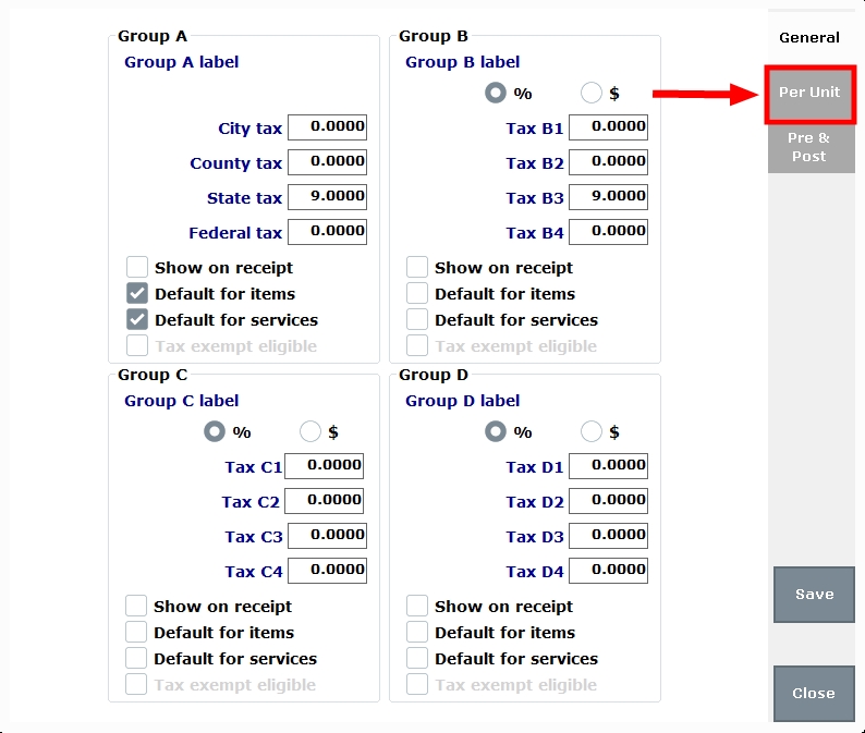 Set Per Unit Tax Rates Exatouch Knowledge Base