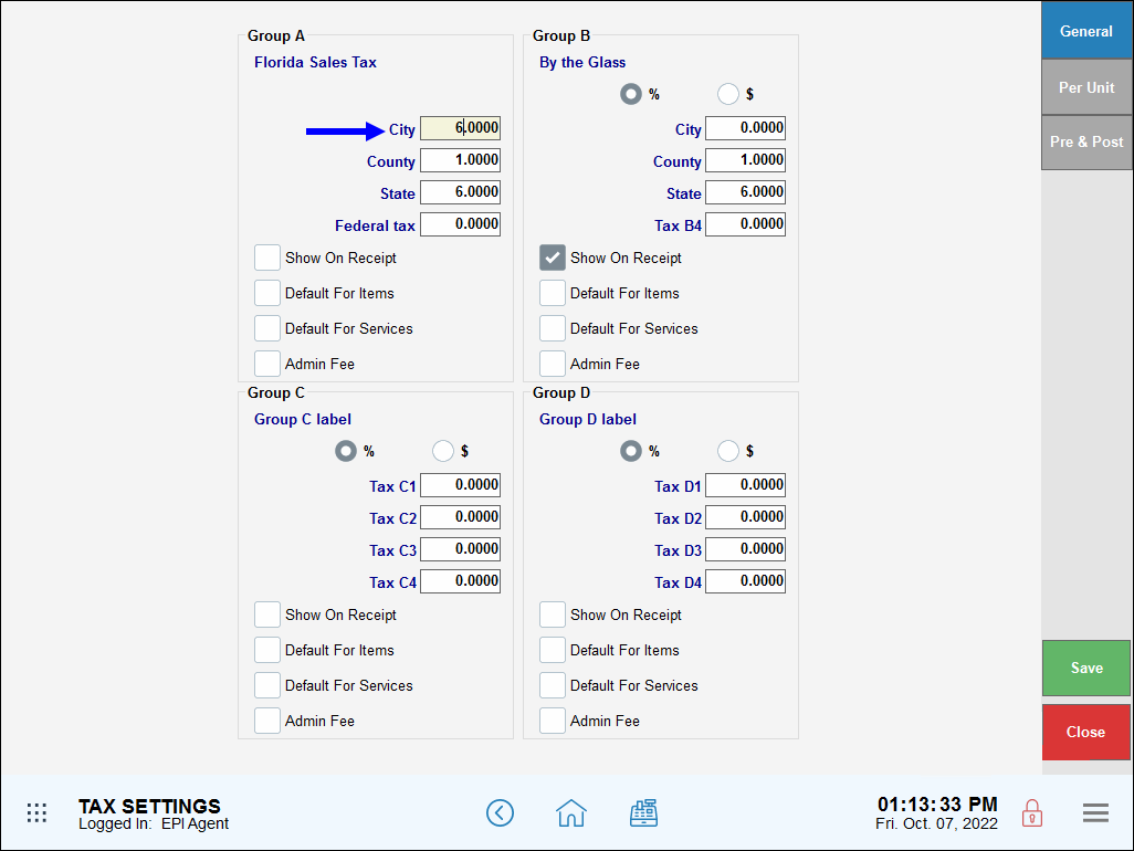 Set General Tax Rates Exatouch Knowledge Base