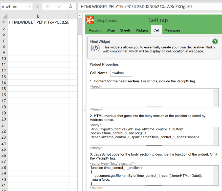 Help The HTML widget WrapCreator