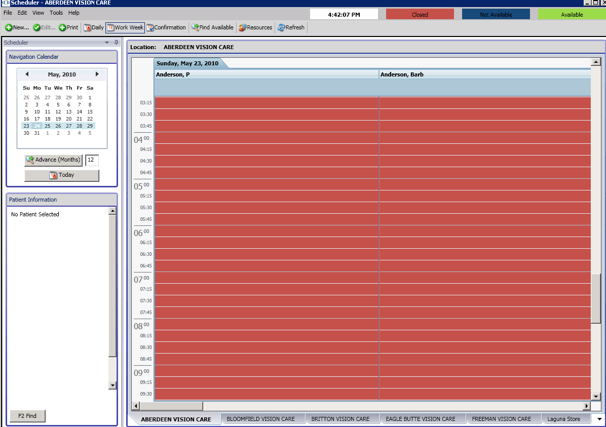 Opening & Viewing the Appointment Scheduler