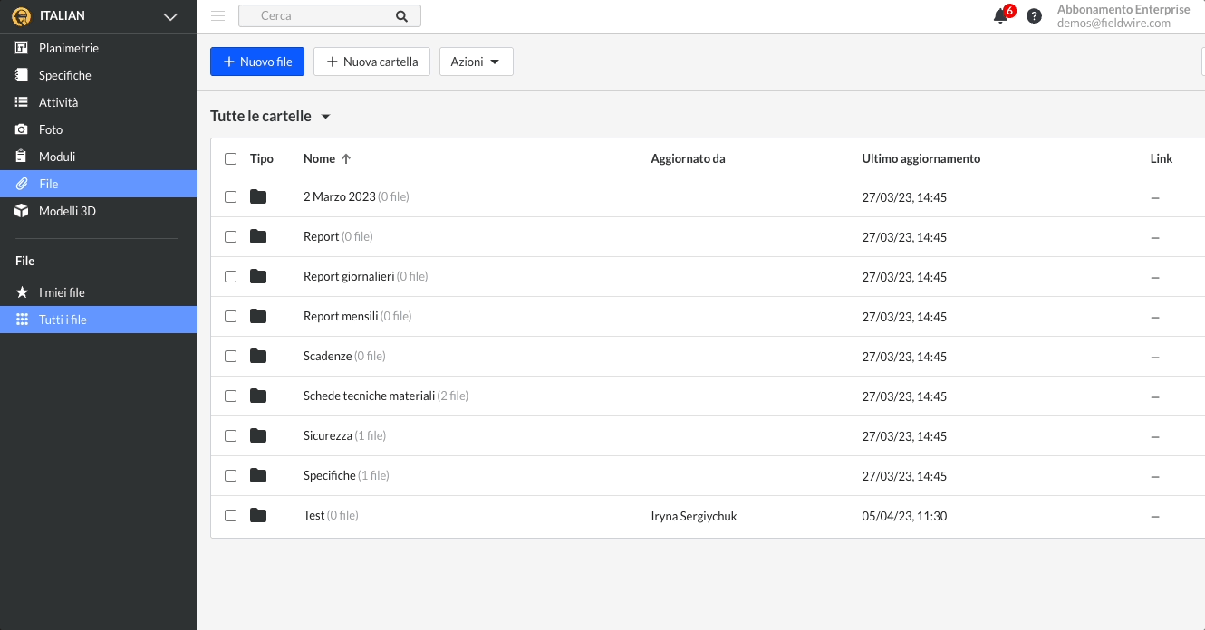 La scheda dei file Help Center