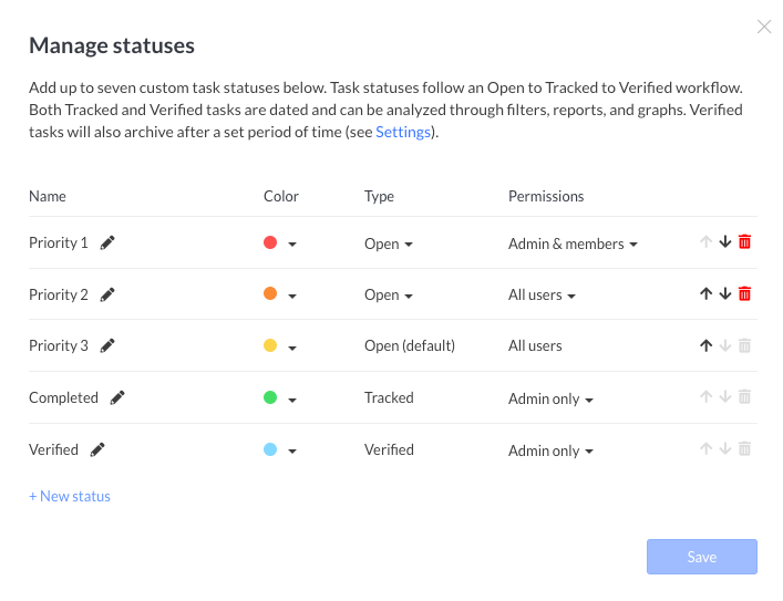 Custom Task Statuses Knowledge Base