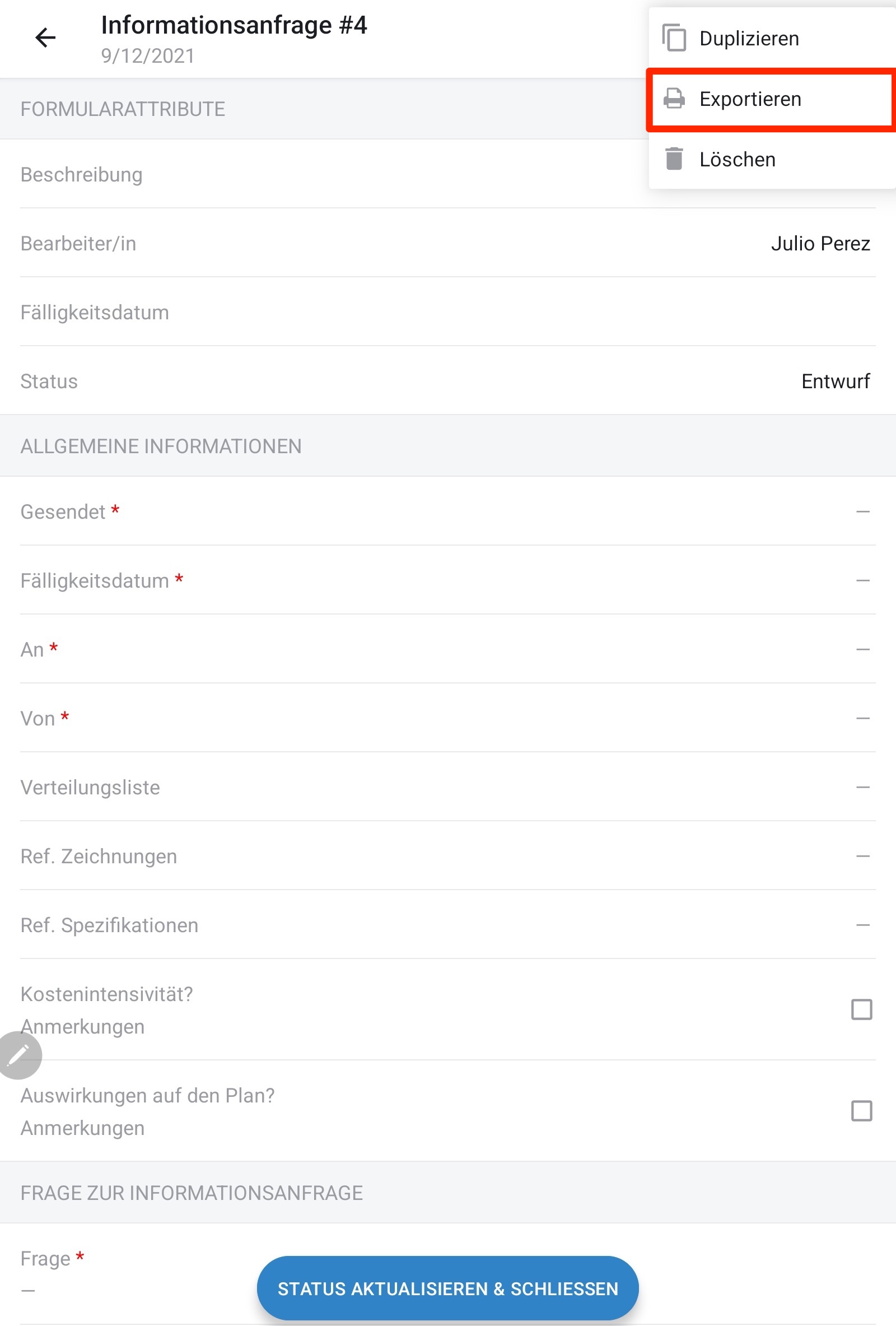 Wie kann ich ein Formular veröffentlichen, übermitteln, herunterladen
