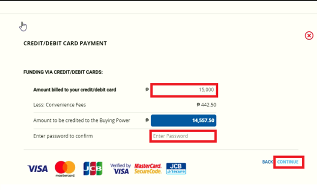 How to fund my account through credit/debit card