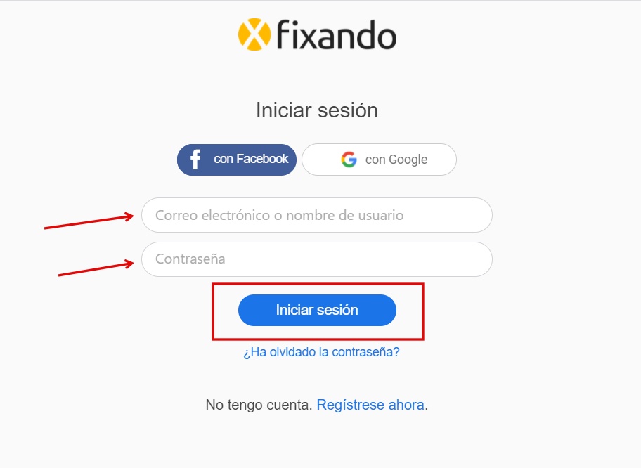 ¿Cómo iniciar sesión? Fixando