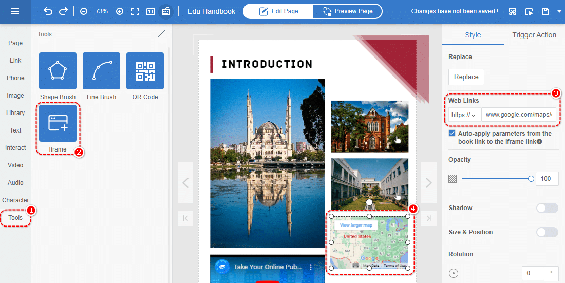 Add Iframe Components FlipHTML5