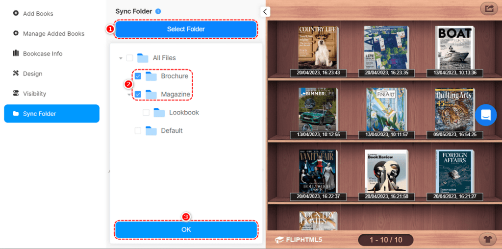 Customize Bookcase FlipHTML5