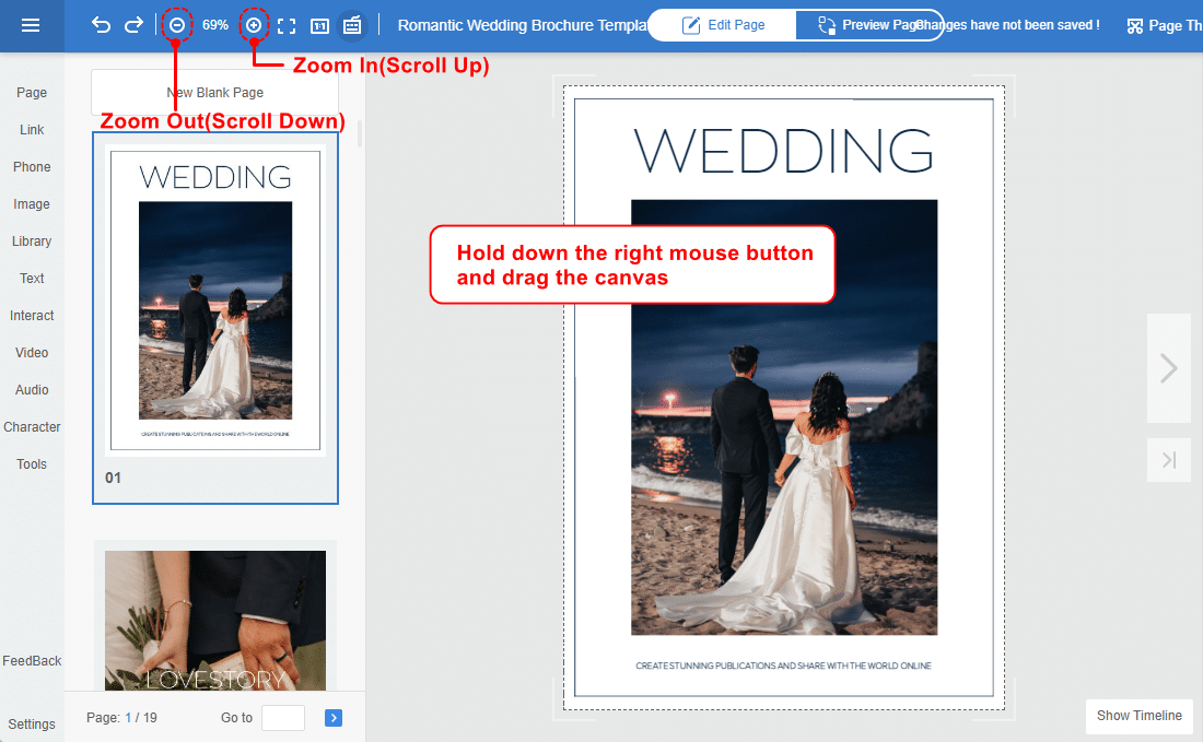 Zoom In and Out of the Canvas FlipHTML5