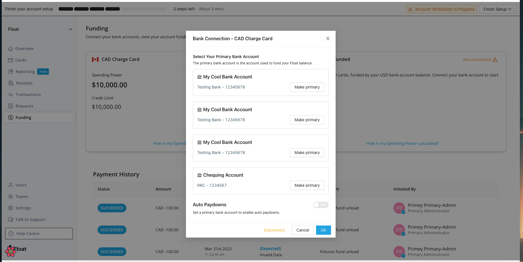 Connecting USD Bank Accounts to Float Float Help Center
